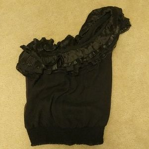 BEBE womans one shoulder ruffle top